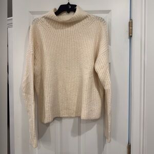 Anthropologie Cream Turtleneck Sweater
